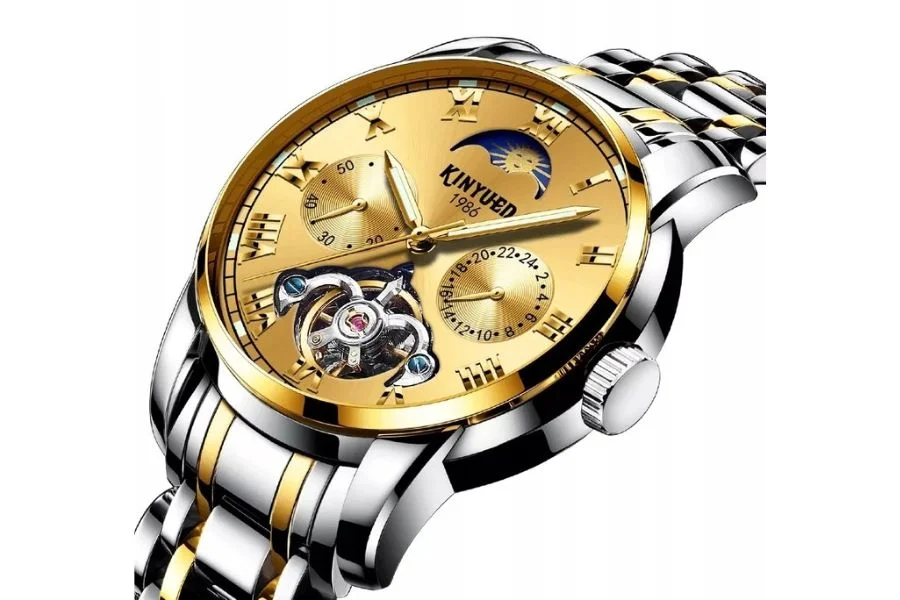 Luksusowy zegarek mechaniczny Kinyued Tourbillon 