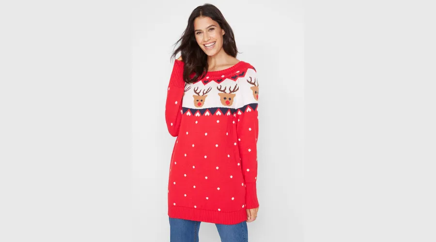 Sweter świąteczny z motywem renifera